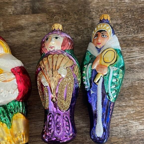 Vintage Kurt Adler polonaise handblown christmas ornaments set of 5 - Picture 9 of 12